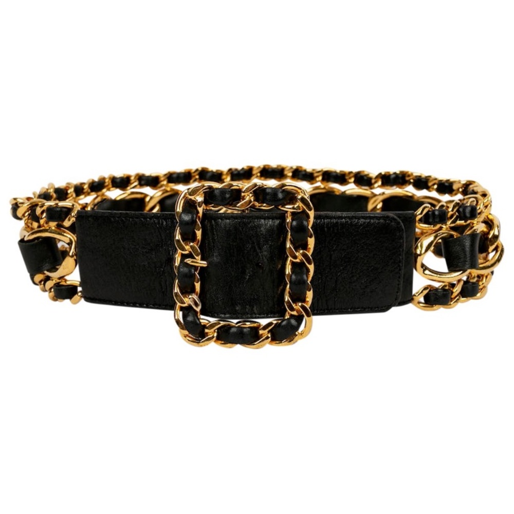 Chanel belt chains leather